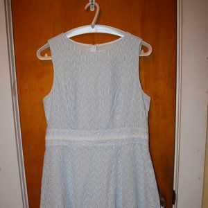 Girl's Blue & White, Eyelet, Sleeveles Dress
